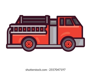 firefighter department truck isolated design