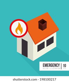 Firefighter design over blue background, vector illustration