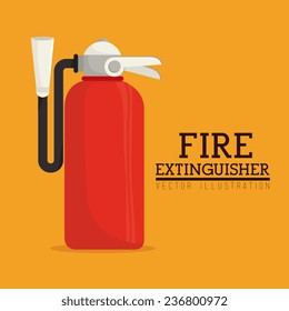 Firefighter design over orange background, vector illustration.