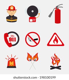 Firefighter design over white background, vector illustration