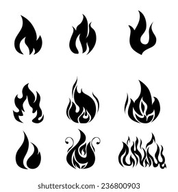 Fire Flames Set Vector Icons Stock Vector (Royalty Free) 713035447 ...