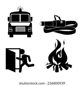 Firefighter design over white background, vector illustration.