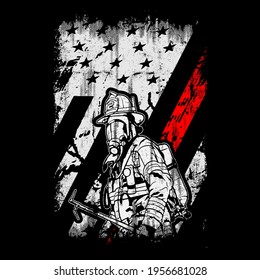 Firefighter Design ready Editable Vector file for t-shirt, poster, mug, phone case, tote bag etc.