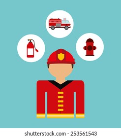 firefighter design, vector illustration eps10 graphic 
