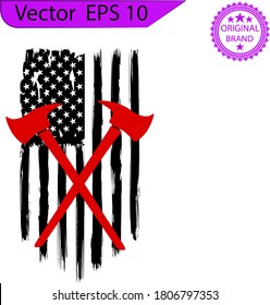 Firefighter distressed Flag, EPS 10, Fire, Department, USA, Flag, 	
