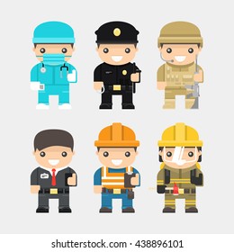 firefighter, doctor, policeman, manager, builder, soldier