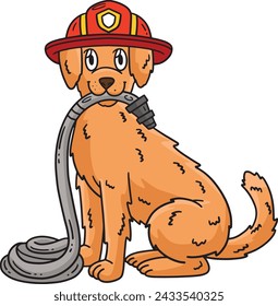 Firefighter Dog Cartoon Colored Clipart 