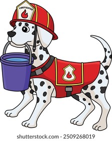 Firefighter Dog Cartoon Colored Clipart 