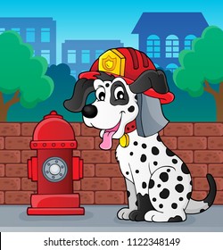 Firefighter dog theme 2 - eps10 vector illustration.