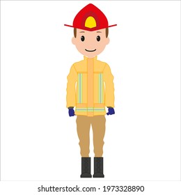 firefighter drawing on white background
