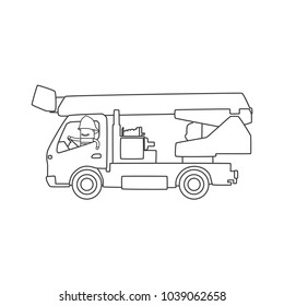 Firefighter driving a firetruck, vector illustration design. Firefighting collection.