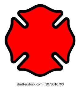 Firefighter Emblem Cross Shape Symbol Icon