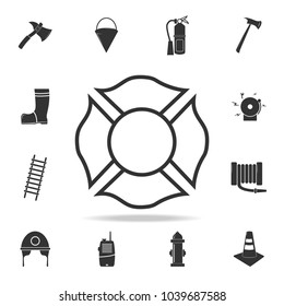 Firefighter emblem icon. Detailed set icons of firefighter element icons. Premium quality graphic design. One of the collection icons for websites, web design, mobile app on white background