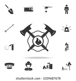 firefighter emblem icon. Detailed set icons of firefighter element icons. Premium quality graphic design. One of the collection icons for websites, web design, mobile app on white background