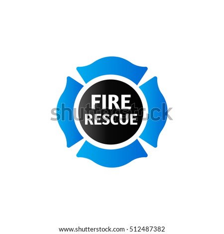 Firefighter emblem icon in duo tone color. Service fireman coat of arms