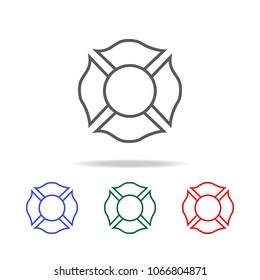 Firefighter emblem icon. Elements of firefighter multi colored icons. Premium quality graphic design icon. Simple icon for websites, web design, mobile app, info graphics on white background