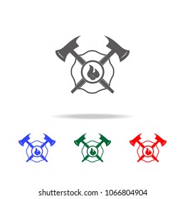 firefighter emblem icon. Elements of firefighter multi colored icons. Premium quality graphic design icon. Simple icon for websites, web design, mobile app, info graphics on white background
