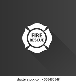 Firefighter emblem icon in Metro user interface color style. Service fireman coat of arms