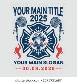 Firefighter Emblem Illustration Design 2025