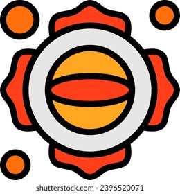 Firefighter Emblem Linear Filled Icon Vector Design