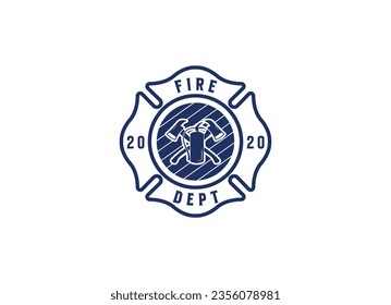 Feuerwehrleute Logo-Design. nach einem klassischen Konzept