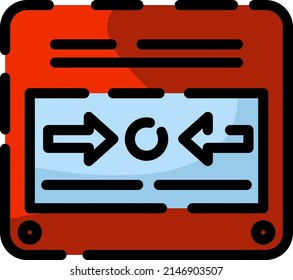 Firefighter emergency button, illustration, vector on a white background.