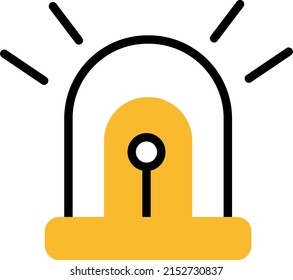 Firefighter emergency light, illustration, vector on a white background.