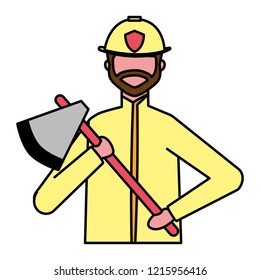 firefighter employee labor on white background