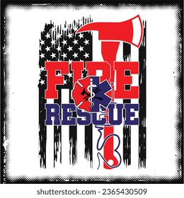 Firefighter EMS, fire rescue, EMT paramedic, white and black t shirt designs