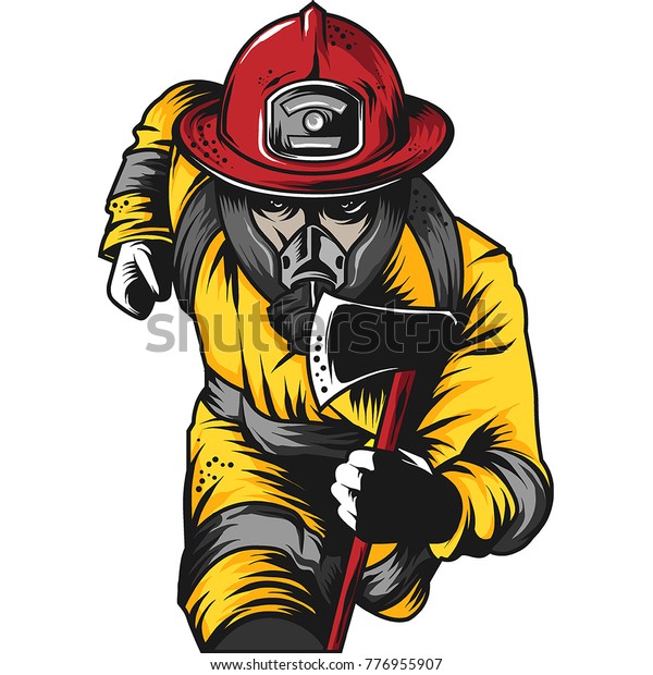 Firefighter Engraved Shirt Design Vector Logo Stock Vector (Royalty ...