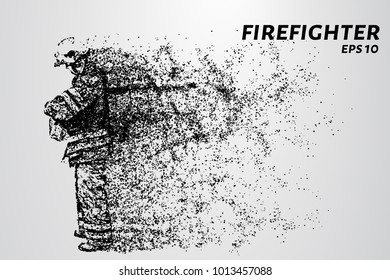 Firefighter equipment checks. The fireman consists of particles