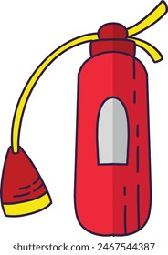 Firefighter Equipment Isolated on White Background. Vector Illustration in Cartoon Design and Shapes.