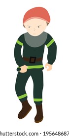 Firefighter. The figure of a man in the form. Vector stock illustration isolated on white background.