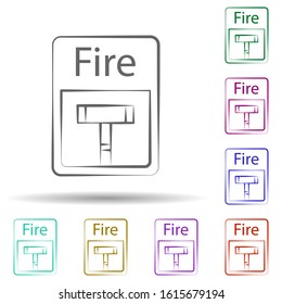 Firefighter, fire alarm in multi color style icon. Simple thin line, outline vector of firefighter icons for ui and ux, website or mobile application