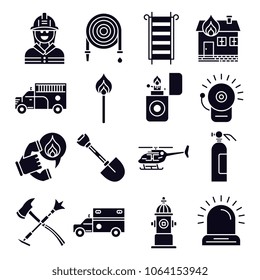 Firefighter and Fire department vector icons