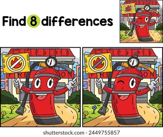 Firefighter Fire Extinguisher Find The Differences