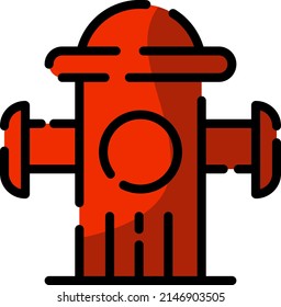 Firefighter fire hydrant , illustration, vector on a white background.