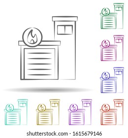 Firefighter, fire station in multi color style icon. Simple thin line, outline vector of firefighter icons for ui and ux, website or mobile application