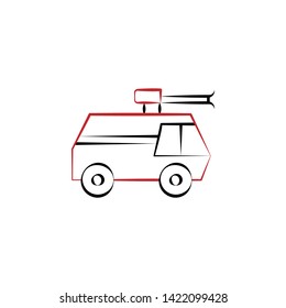 Firefighter, fire truck two color icon