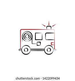 Firefighter, fire truck two color icon