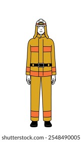 Firefighter in fire uniform with a smile facing forward, Vector Illustration