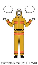Firefighter in fire uniform with wipeout and comparison, Vector Illustration
