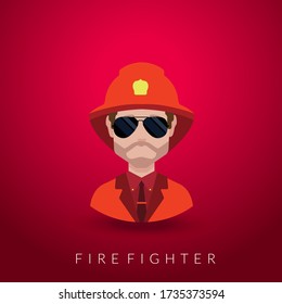 Firefighter, Fireman avatar vector icon isolated