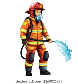 Firefighter in Fireman Suit