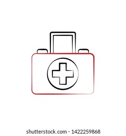 Firefighter, first aid kit two color icon
