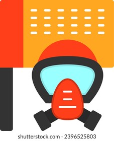 Firefighter Flag Flat Icon Vector Design