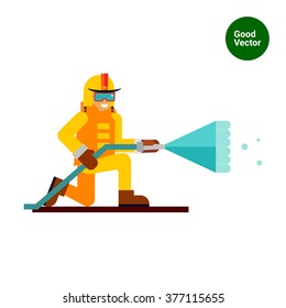Firefighter flat icon
