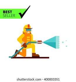 Firefighter flat icon