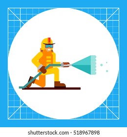 Firefighter flat icon