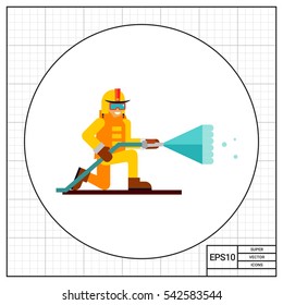 Firefighter flat icon